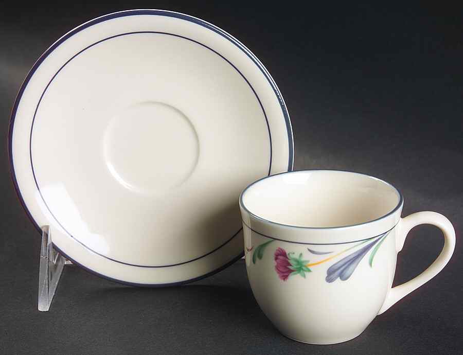 Poppies On Blue Flat Demitasse Cup & Saucer Set by Lenox-1