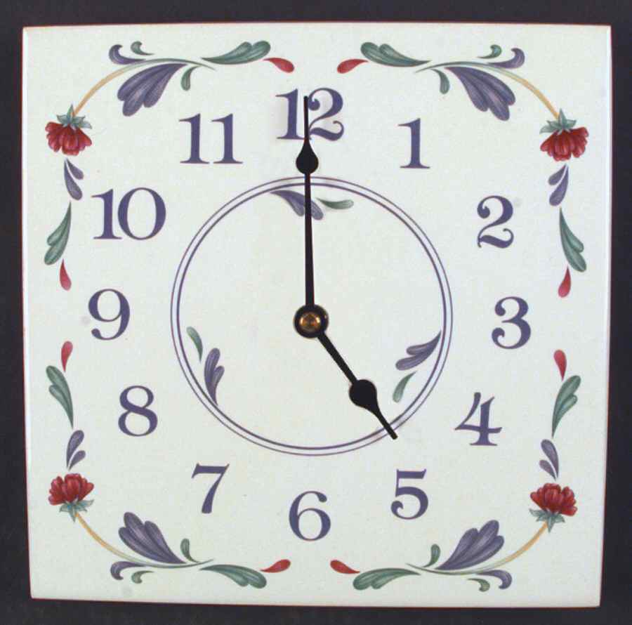 Poppies On Blue Hanging Wall Clock by Lenox-1