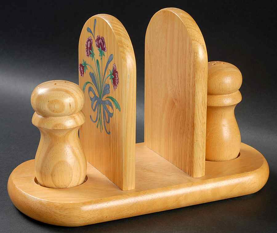 Poppies On Blue All Wood Napkin, Salt and Pepper Set with Tray by Lenox-1
