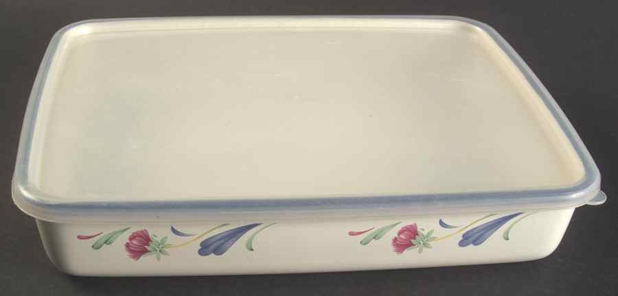 Poppies On Blue 1" Rectangular Metal Baker with Plastic Lid by Lenox-1