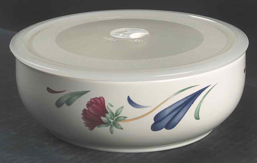 Poppies On Blue Large Serve & Store Bowl & Lid by Lenox-1
