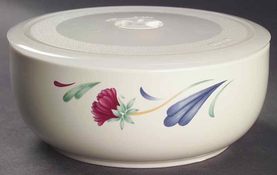 Poppies On Blue Medium Serve & Store Bowl with Lid by Lenox-1