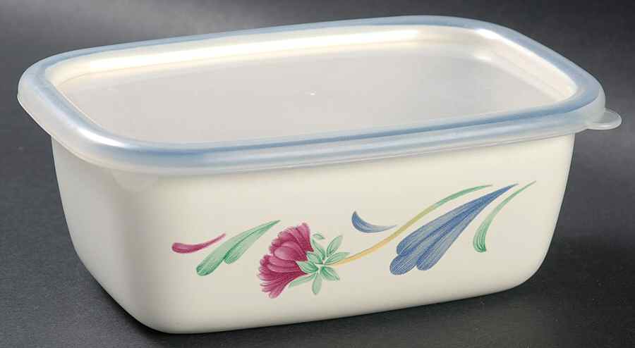 Poppies On Blue Small Rectangle Metal Baker W/Plastic Lid by Lenox-1
