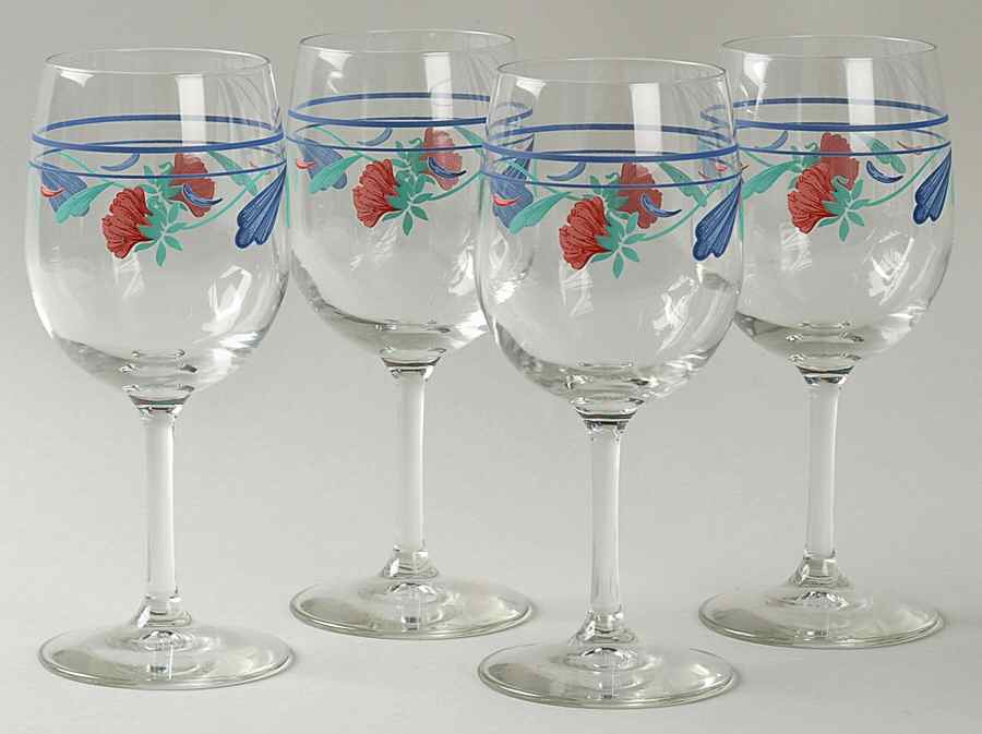 Poppies On Blue 10 Oz Glassware Goblet - Set of 4 by Lenox-1