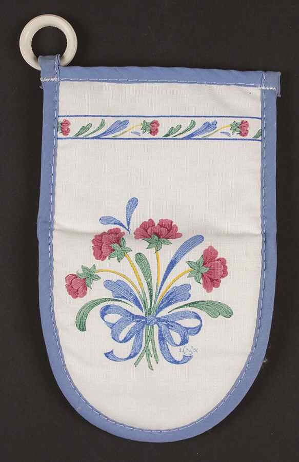 Poppies On Blue Cloth Oven Mitt by Lenox-1