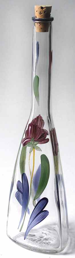 Poppies On Blue Glassware Bottle with Cork Stopper by Lenox-1