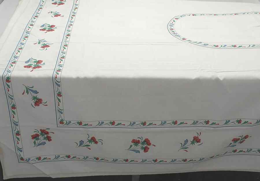 Poppies On Blue 61" X 115' Rectangular Table Cloth by Lenox-1