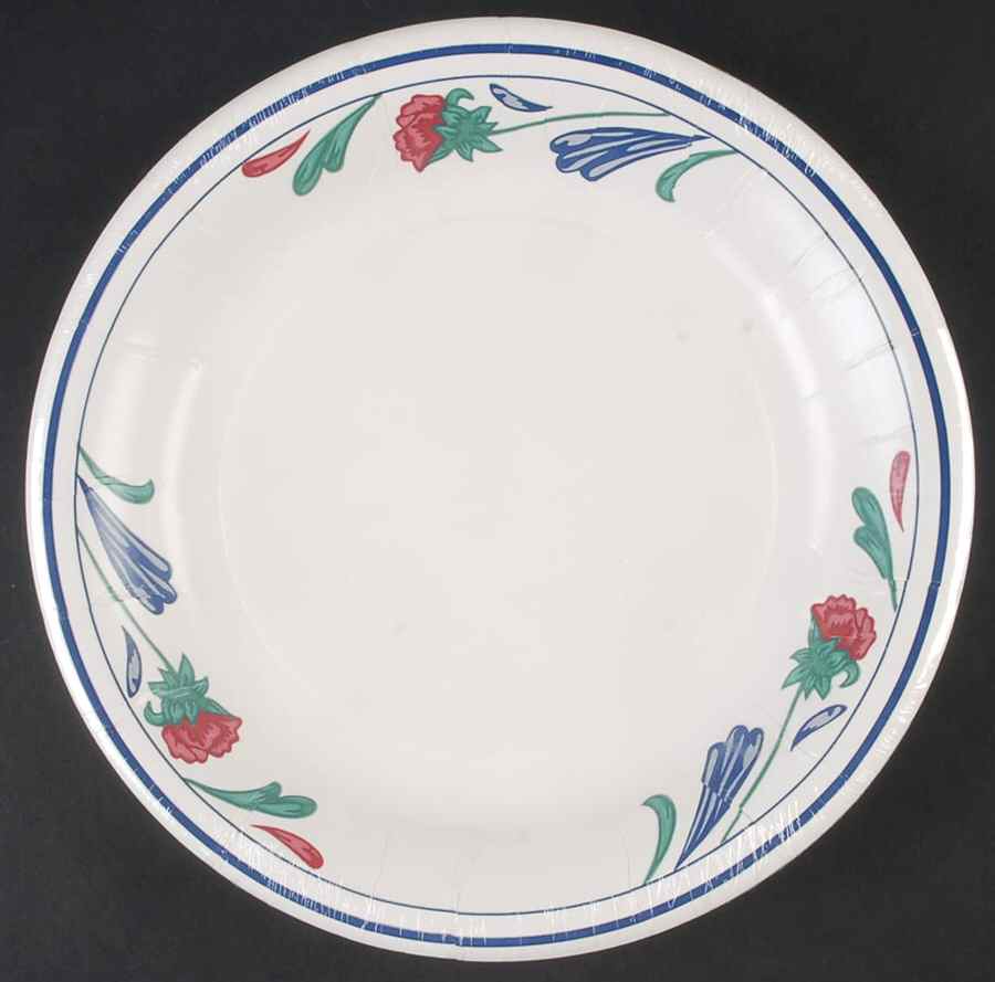 Poppies On Blue (Pack of 12) Paper Dinner Plates by Lenox-1