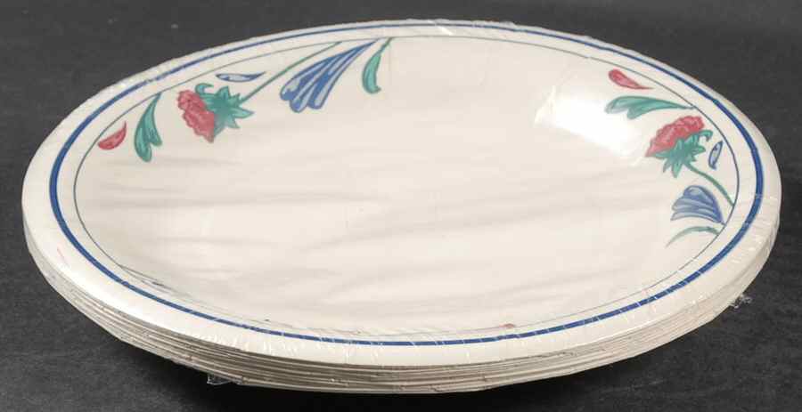 Poppies On Blue (Pack of 12) Paper Luncheon Plates by Lenox-1
