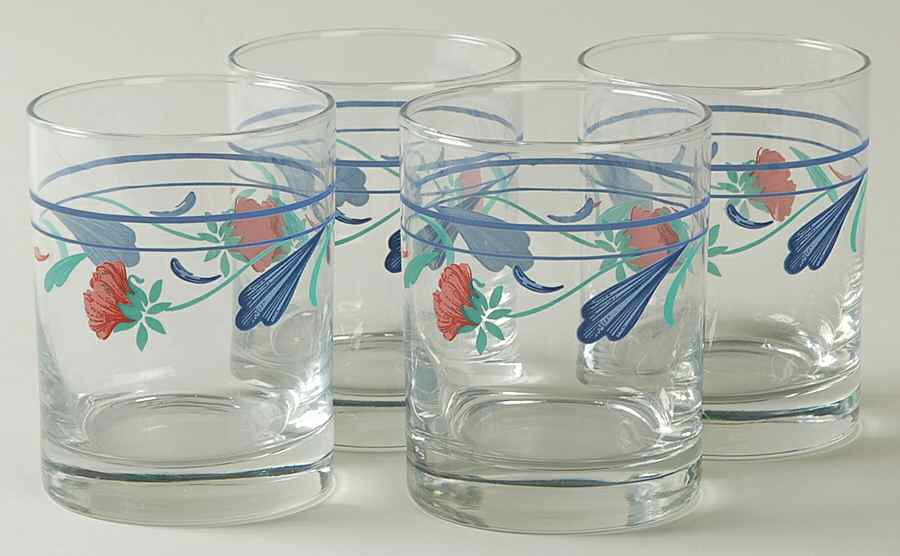 Poppies On Blue 12 Oz Double Old Fashioned - Set of 4 by Lenox-1