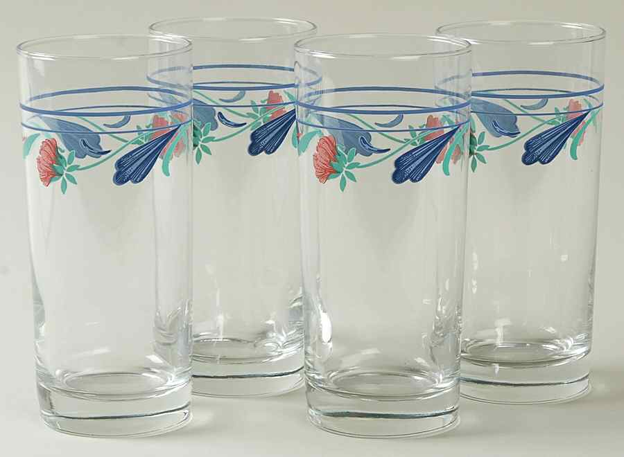 Poppies On Blue 16 Oz Glassware Highball - Set of 4 by Lenox-1