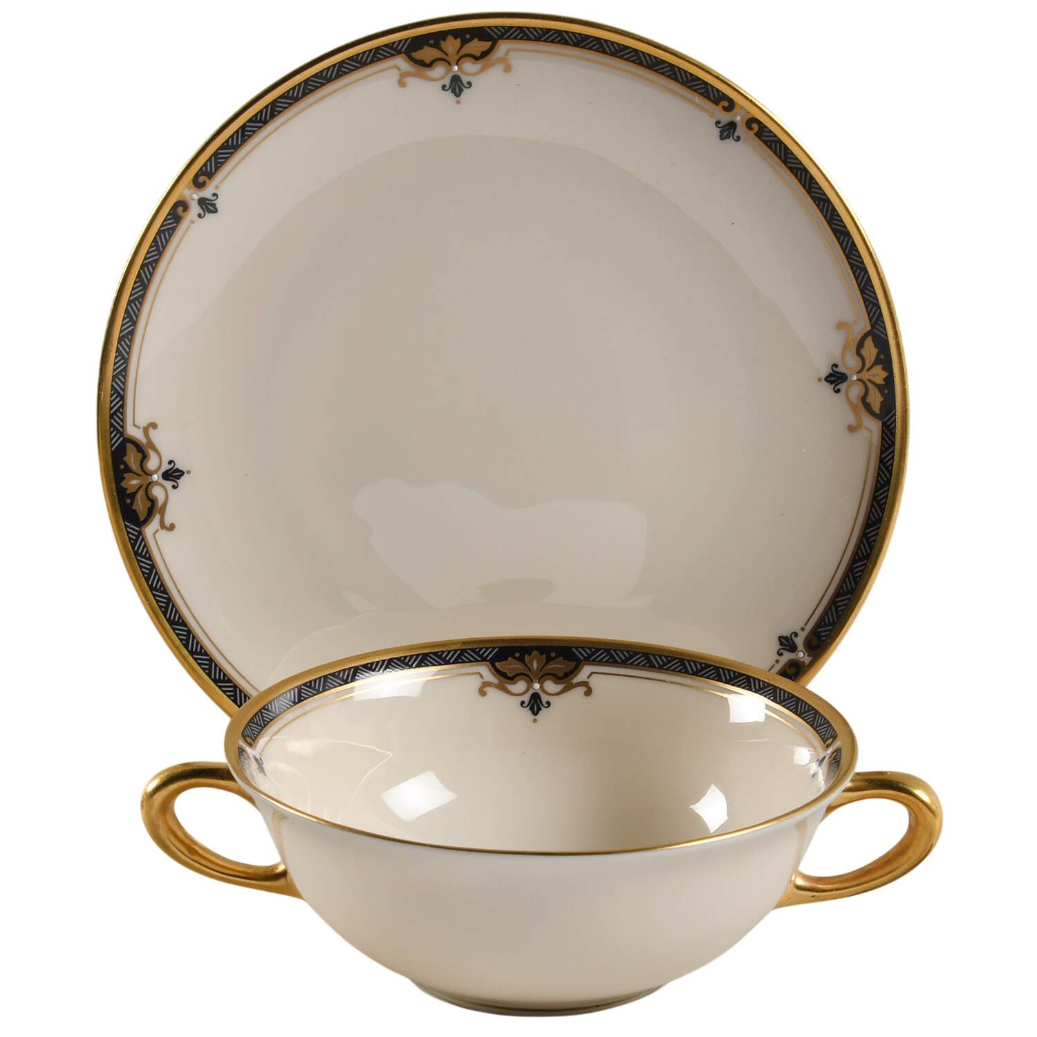 Potomac Flat Cream Soup Bowl & Saucer Set by Lenox-1