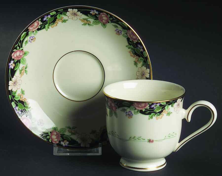 Prairie Blossoms Footed Cup & Saucer Set by Lenox-1