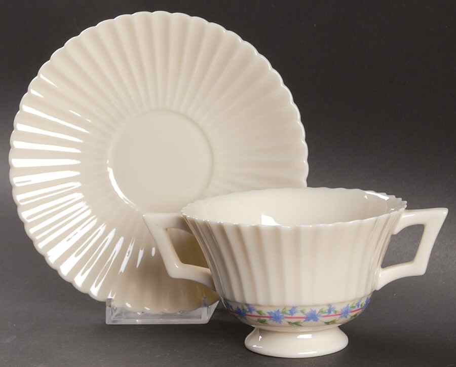 Priscilla Footed Bouillon Cup & Saucer by Lenox-1