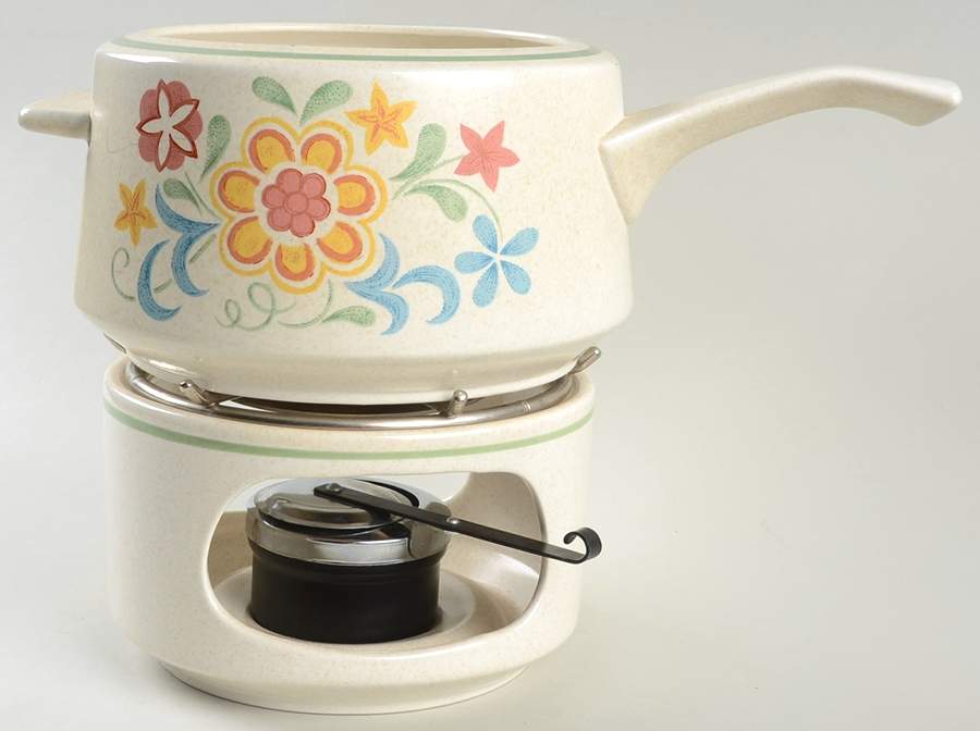 Quakertown Open Fondue Pot w/Warmer Stand,Metal Rack & Burner by Lenox-1