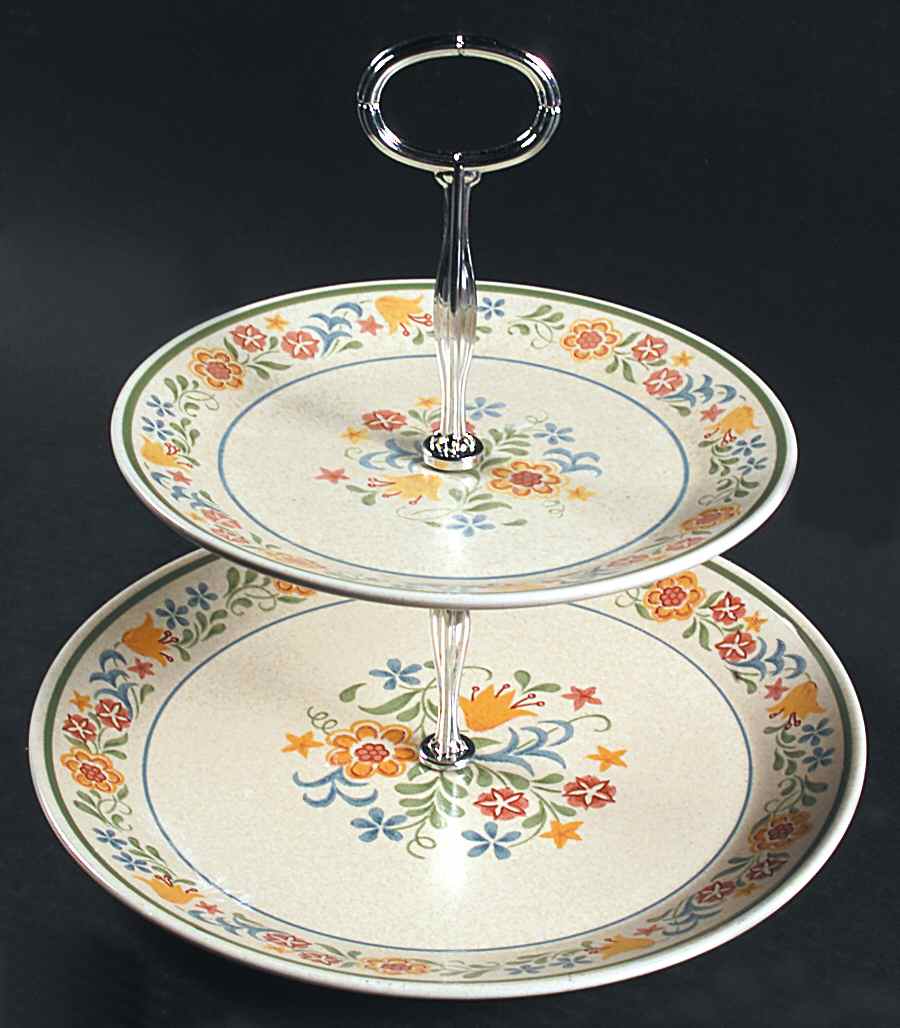 Quakertown 6 5/8"-10"  2 Tiered Serving Tray (Dp, Sp) HC by Lenox-1