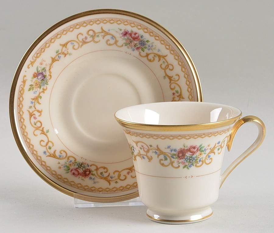 Queen's Garden Footed Cup & Saucer Set by Lenox-1