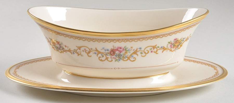 Queen's Garden Gravy Boat with Attached Underplate by Lenox-1