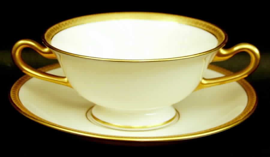 R4 Footed Cream Soup Bowl & Saucer Set by Lenox-1