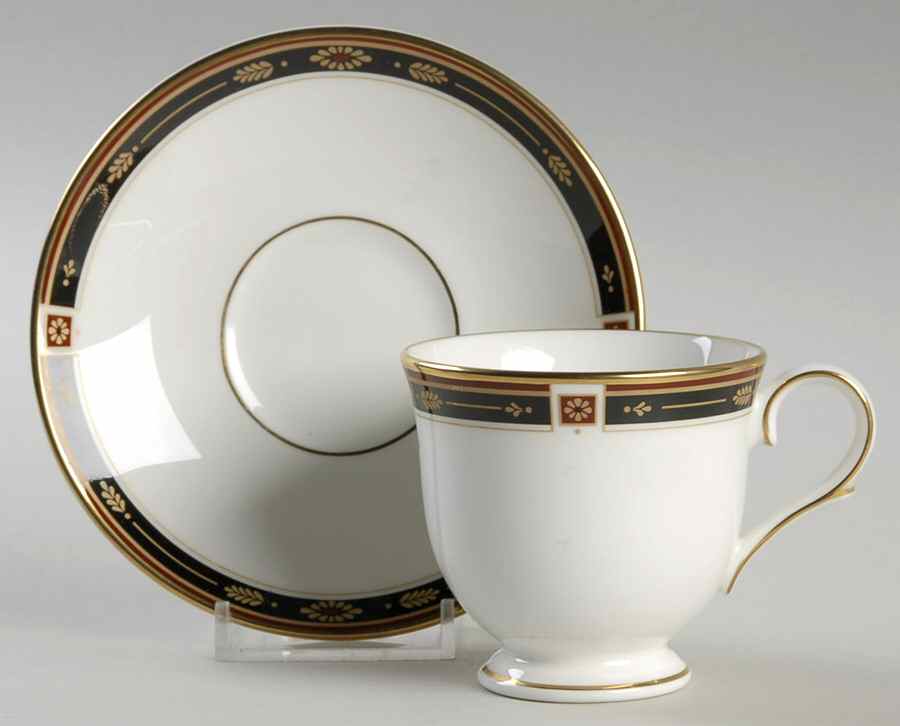 Regency Black Footed Demitasse Cup & Saucer Set by Lenox-1