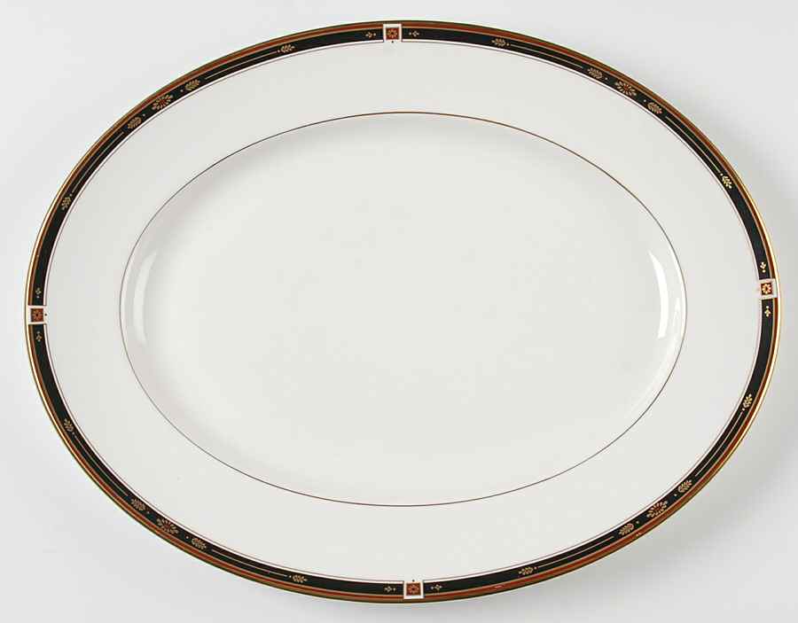 Regency Black 15" Oval Serving Platter by Lenox-1