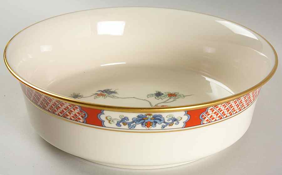 Red Lacquer 9" Round Vegetable Bowl by Lenox-1