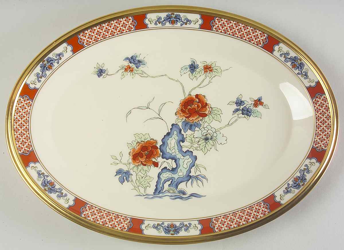Red Lacquer 13" Oval Serving Platter by Lenox-1