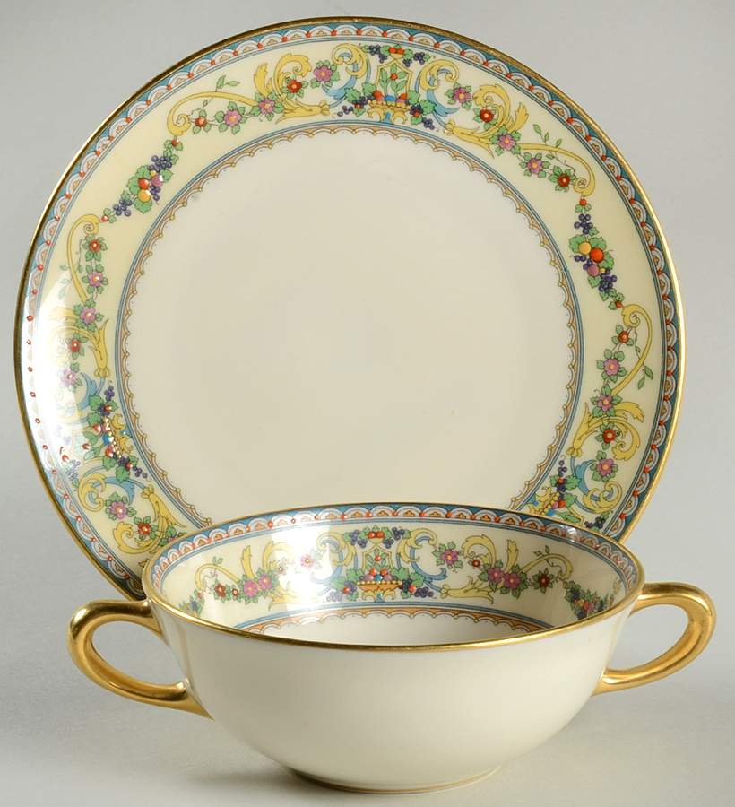 Renaissance Flat Cream Soup Bowl & Dessert Plate/Saucer Set by Lenox-1