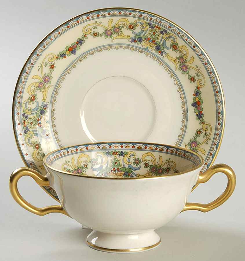 Renaissance Footed Bouillon Cup & Saucer by Lenox-1