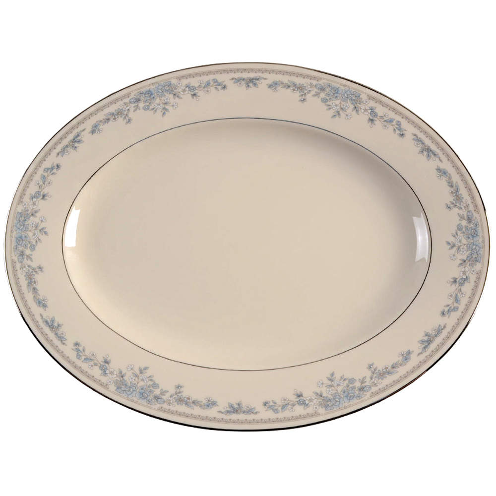 Reverie (Platinum Trim) 13" Oval Serving Platter by Lenox-1
