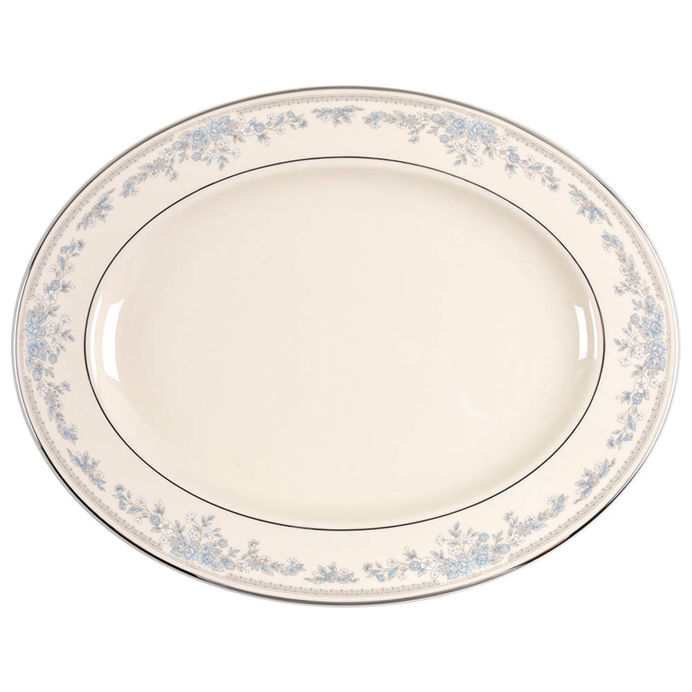 Reverie (Platinum Trim) 16" Oval Serving Platter by Lenox-1