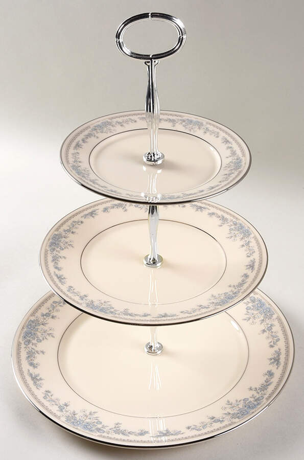 Reverie (Platinum Trim) 13 7/8"-14 1/4" 3-Tiered Serving Tray(DP,SP,BB) HC by Lenox-1