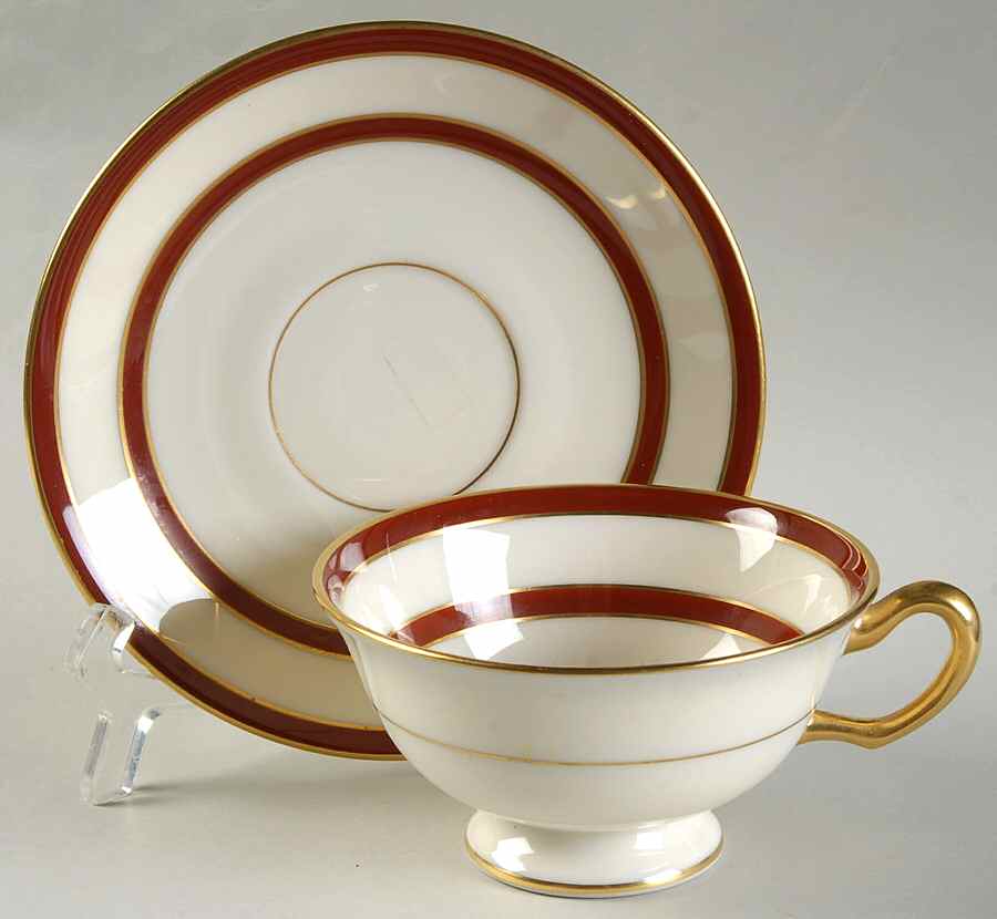 Revere Red Footed Cup & Saucer Set by Lenox-1