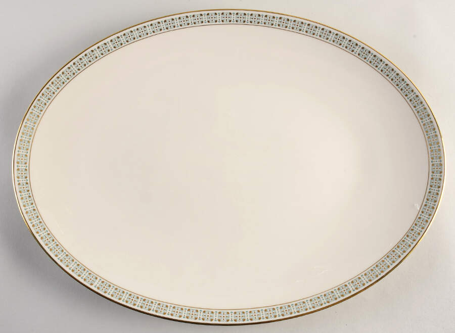 Rhythm (Turquoise & Gold) 17" Oval Serving Platter by Lenox-1