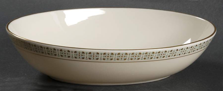 Rhythm (Turquoise & Gold) 8" Oval Vegetable Bowl by Lenox-1