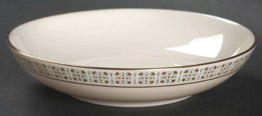 Rhythm (Turquoise & Gold) Fruit/Dessert (Sauce) Bowl by Lenox-1