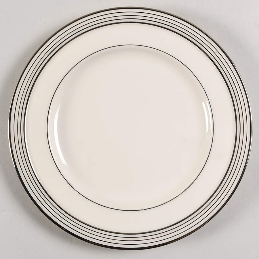 Rhythm White Luncheon Plate by Lenox-1