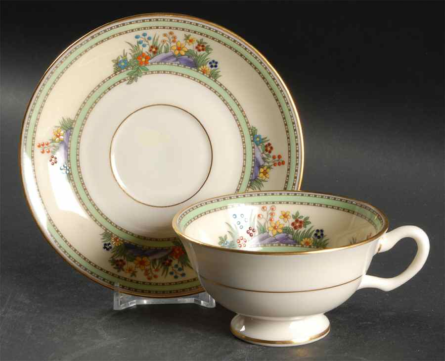 Rock Garden Footed Cup & Saucer Set by Lenox-1