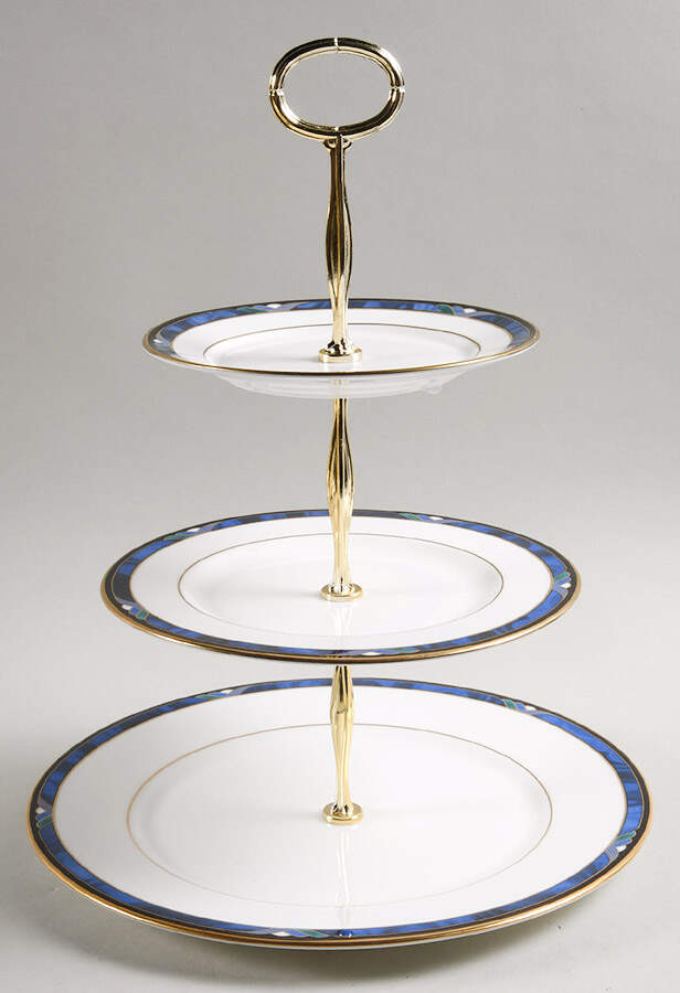 Royal Kelly 13 7/8"-14 1/4" 3-Tiered Serving Tray(DP,SP,BB) HC by Lenox-1