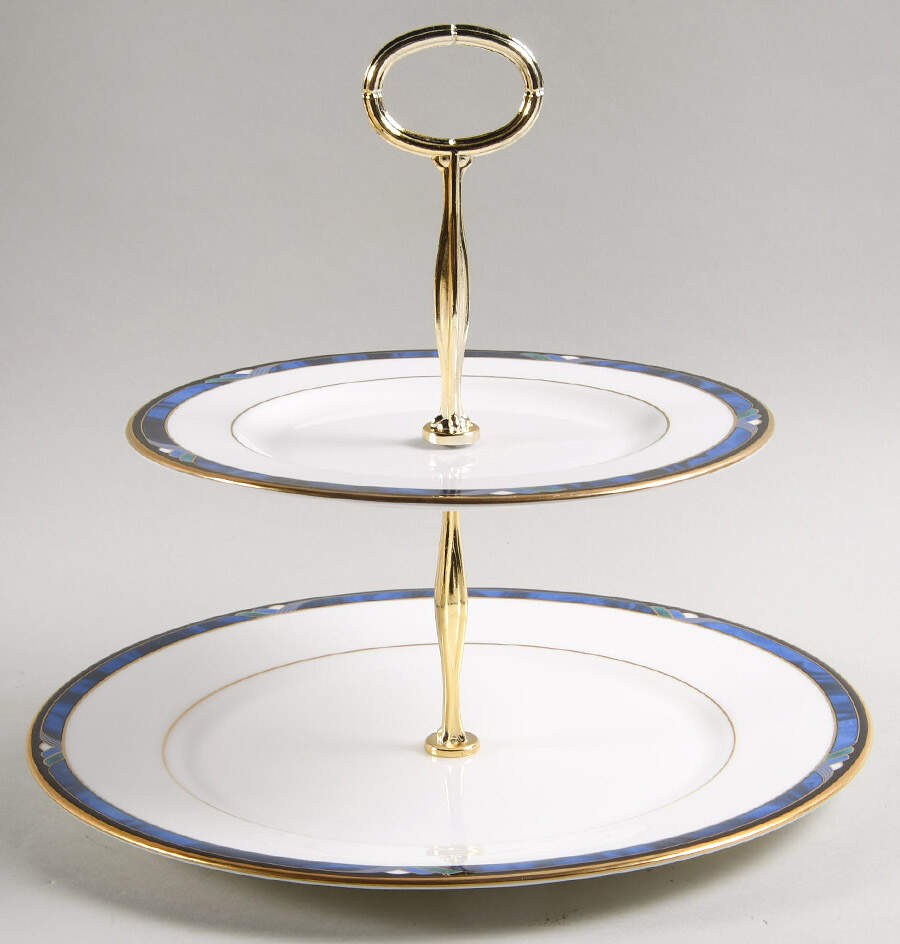 Royal Kelly 6 5/8"-10"  2 Tiered Serving Tray (Dp, Sp) HC by Lenox-1