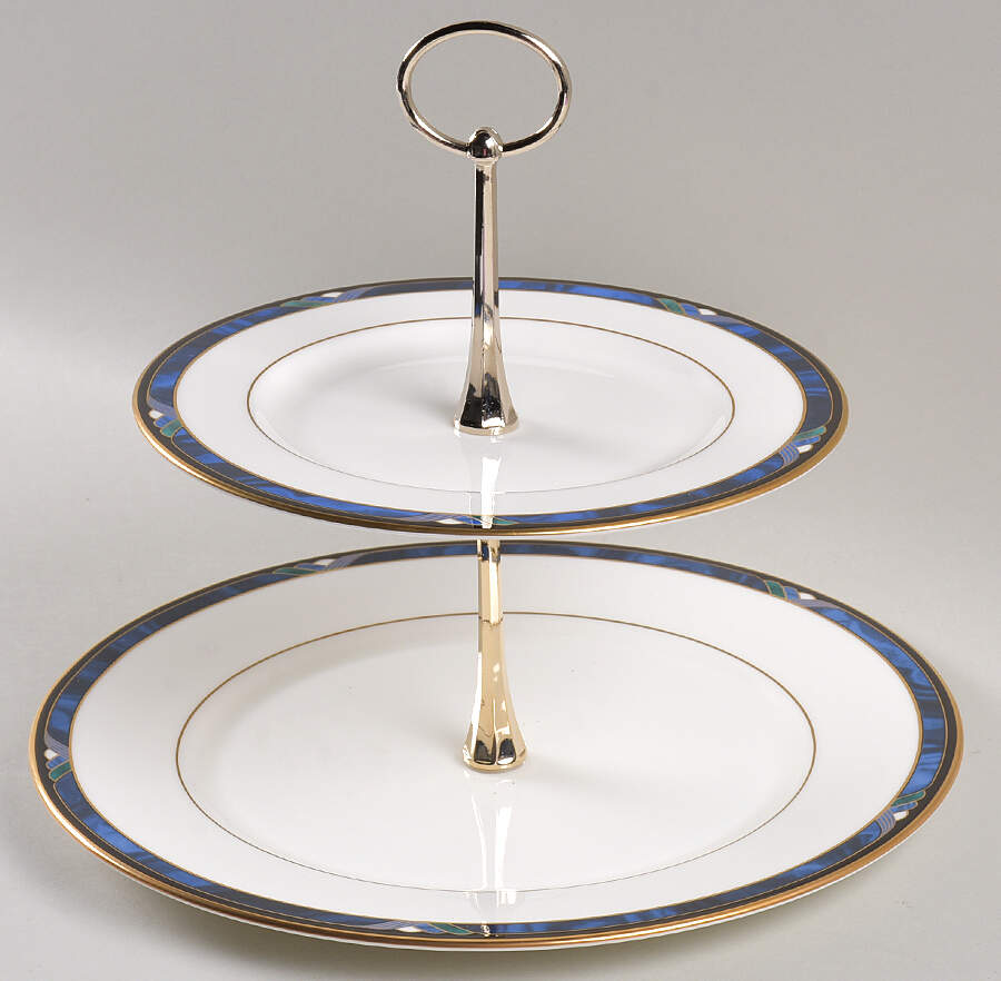 Royal Kelly 2 Tiered Serving Tray (Dinner & Salad Plate) by Lenox-1