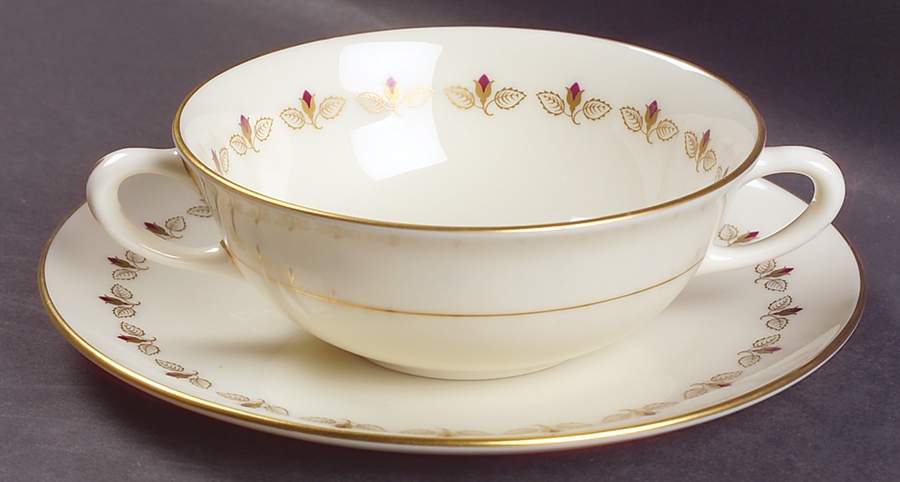 Romance Flat Cream Soup Bowl & Saucer Set by Lenox-1