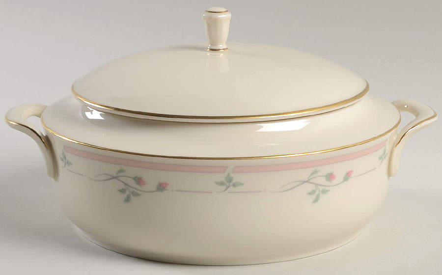Rose Manor Pink Small Round Covered Vegetable by Lenox-1