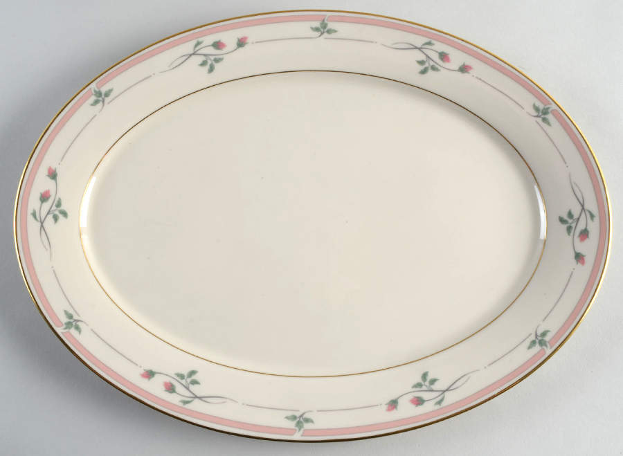 Rose Manor Pink 16" Oval Serving Platter by Lenox-1