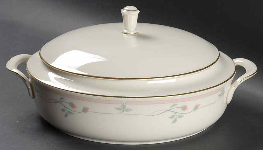 Rose Manor Pink Large Round Covered Vegetable by Lenox-1