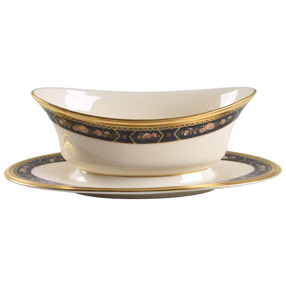 Royal Peony Gravy Boat with Attached Underplate by Lenox-1
