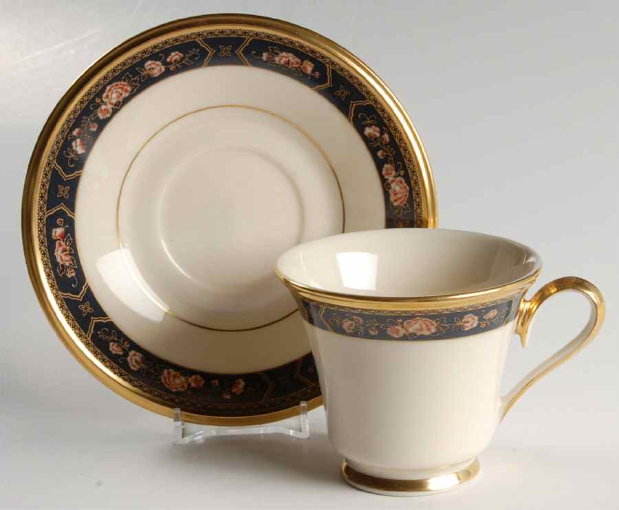 Royal Peony Footed Cup & Saucer Set by Lenox-1