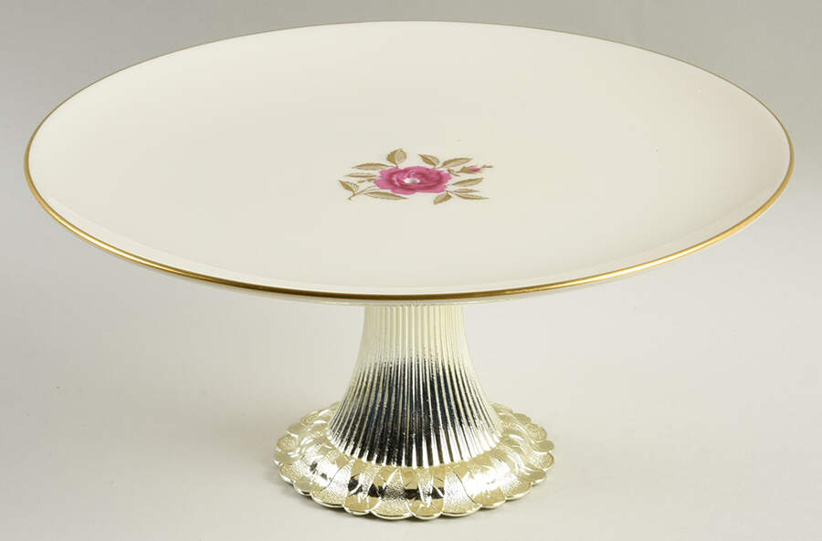 Roselyn Cake Stand with 4"-5" Metal Pedestal  Hc by Lenox-1
