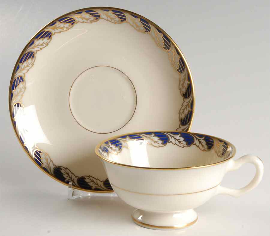 Royal Cobalt Blue Footed Cup & Saucer Set by Lenox-1