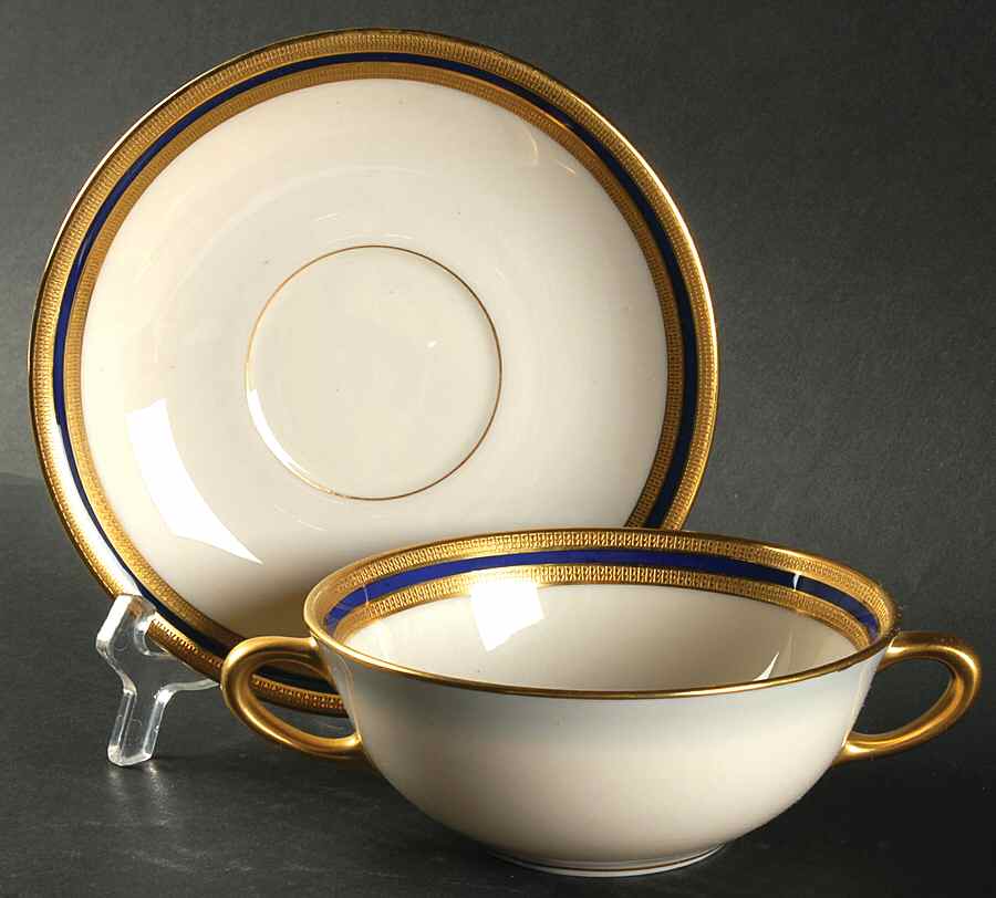 S4b Flat Cream Soup Bowl & Saucer Set by Lenox-1